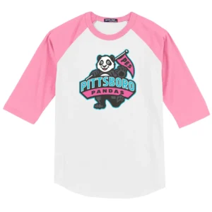 Pittsboro Panda Logo Adult Baseball Tee