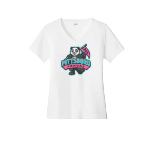 Pittsboro Panda Logo Ladies V-Neck