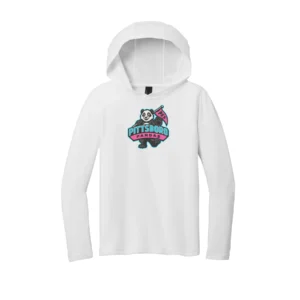 Pittsboro Panda Logo Youth Long Sleeve Hooded Tee